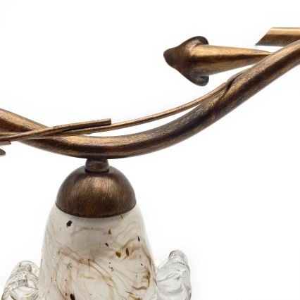 Plafondkroonluchter ROZETA 3xE14/40W/230V bronskleurig