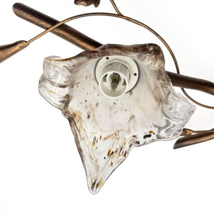 Plafondkroonluchter ROZETA 3xE14/40W/230V bronskleurig