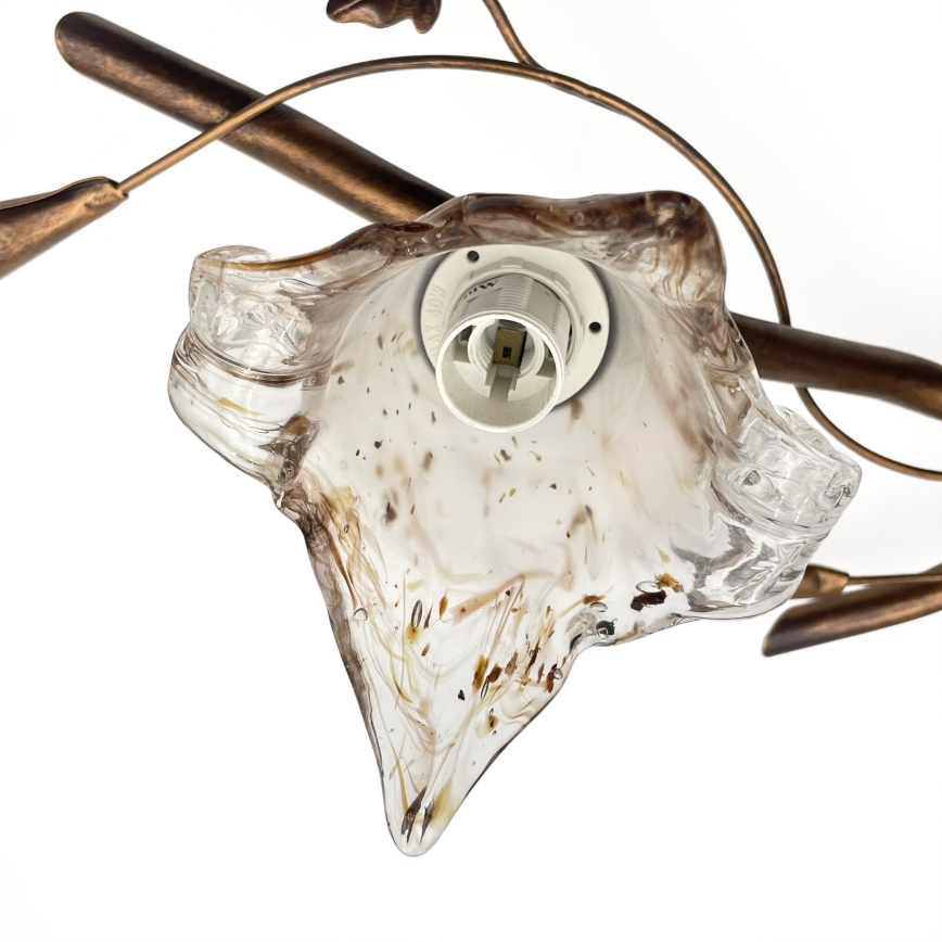 Plafondkroonluchter ROZETA 3xE14/40W/230V bronskleurig