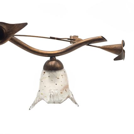 Plafondkroonluchter ROZETA 4xE14/40W/230V bronskleurig