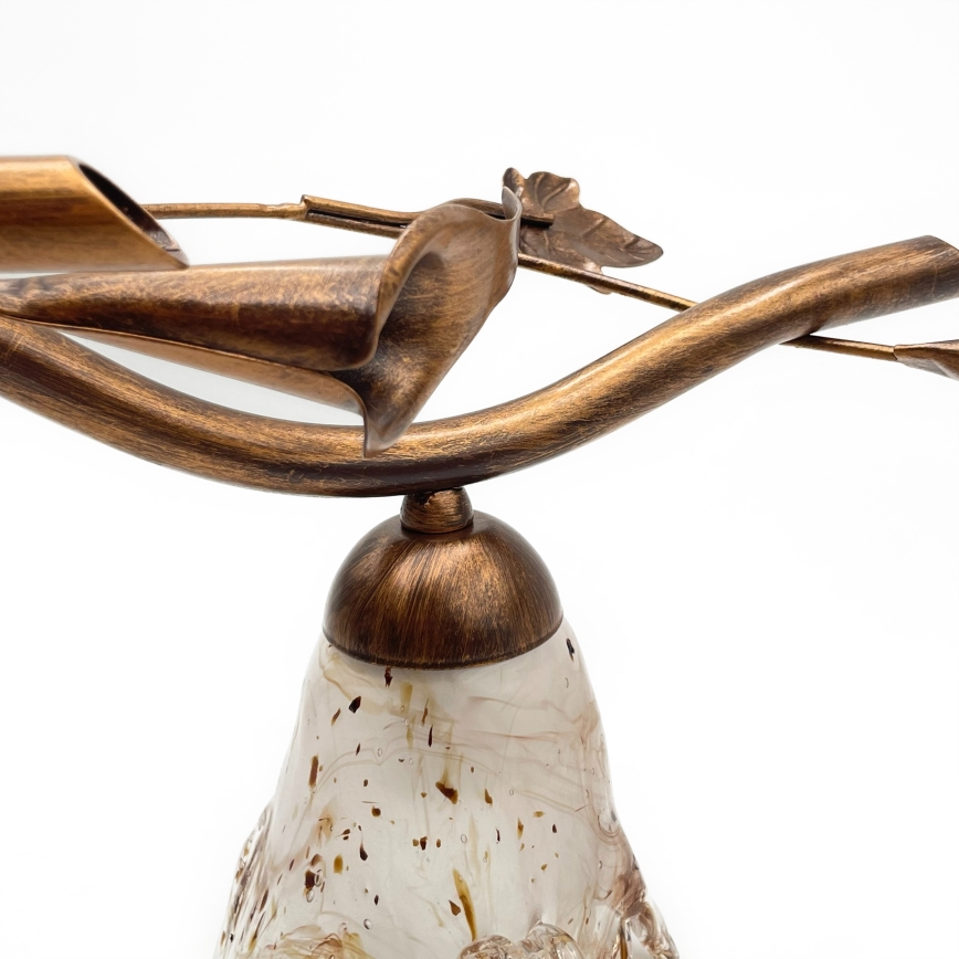 Plafondkroonluchter ROZETA 4xE14/40W/230V bronskleurig