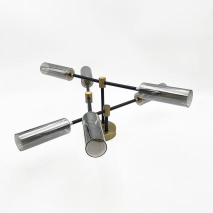 Plafondkroonluchter TESSA 6xG9/5W/230V messing/rookzwart