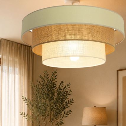Plafondkroonluchter WENTA 1xE27/60W/230V Ø 50 cm beige/jute