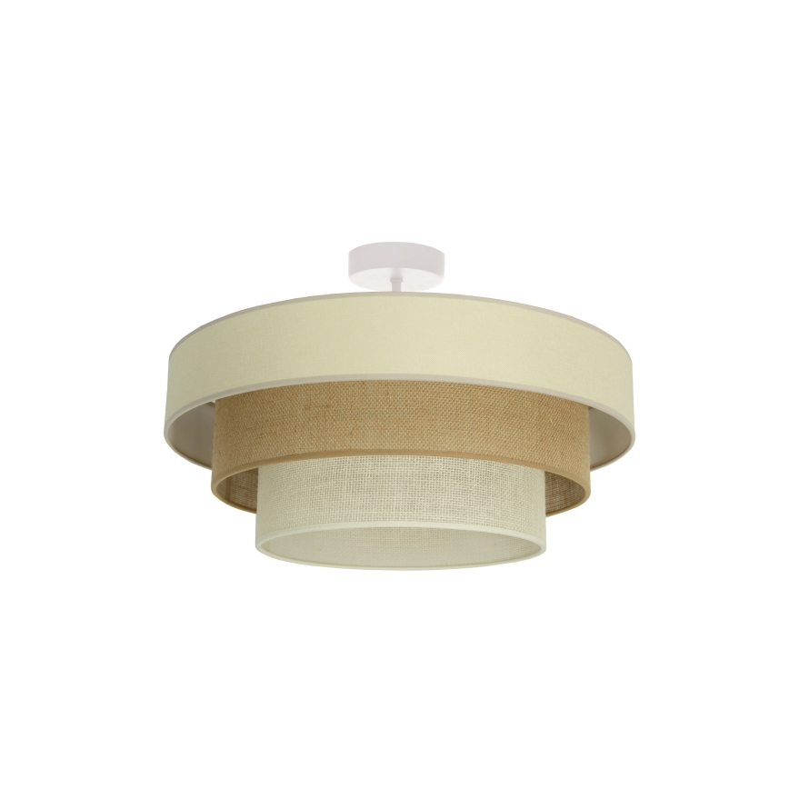 Plafondkroonluchter WENTA 1xE27/60W/230V Ø 50 cm beige/jute