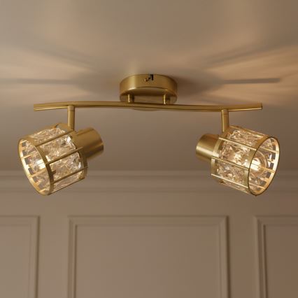 Plafondkroonluchter ZAHARA 2xE27/10W/230V goud