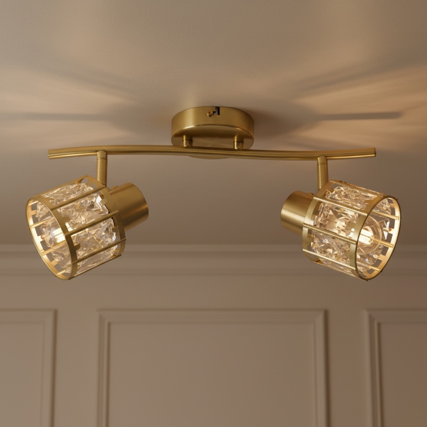 Plafondkroonluchter ZAHARA 2xE27/10W/230V goud