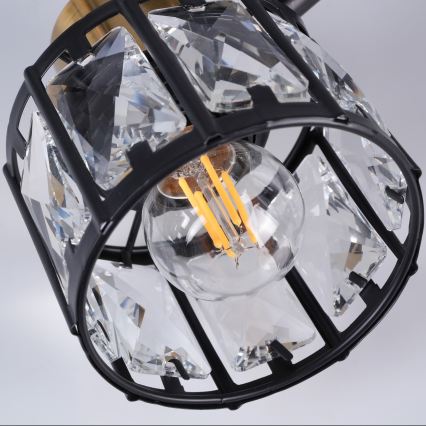Plafondkroonluchter ZAHARA 2xE27/10W/230V zwart