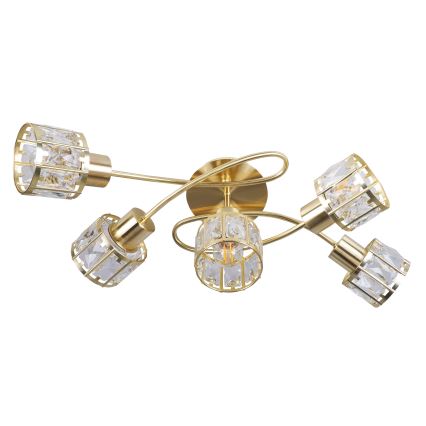 Plafondkroonluchter ZAHARA 5xE27/10W/230V goudkleurig