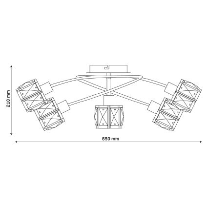 Plafondkroonluchter ZAHARA 5xE27/10W/230V zwart
