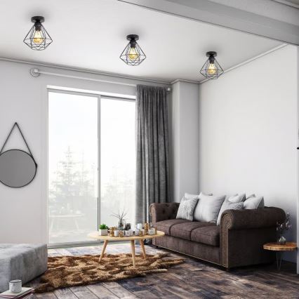 Plafondlamp 1xE27/40W/230V zwart