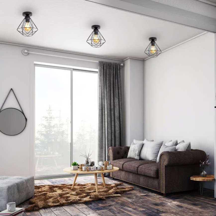 Plafondlamp 1xE27/40W/230V zwart