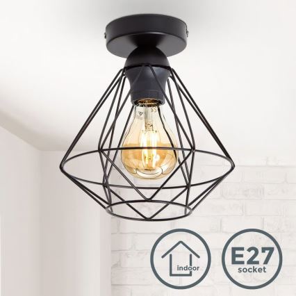 Plafondlamp 1xE27/40W/230V zwart