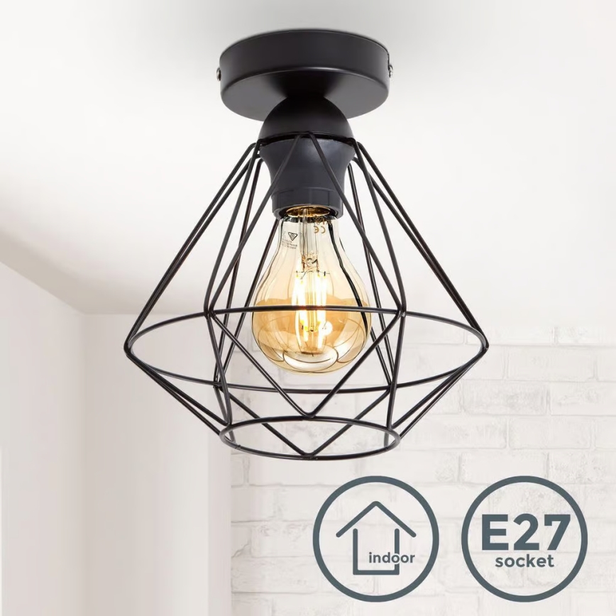 Plafondlamp 1xE27/40W/230V zwart