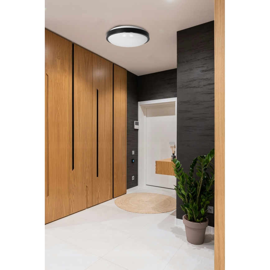 Plafondlamp 2x E27/40W/230V Ø 29,5 cm zwart