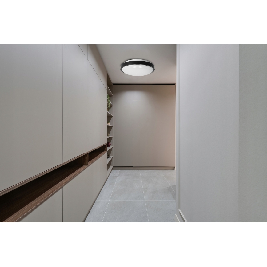 Plafondlamp 2x E27/40W/230V Ø 29,5 cm zwart