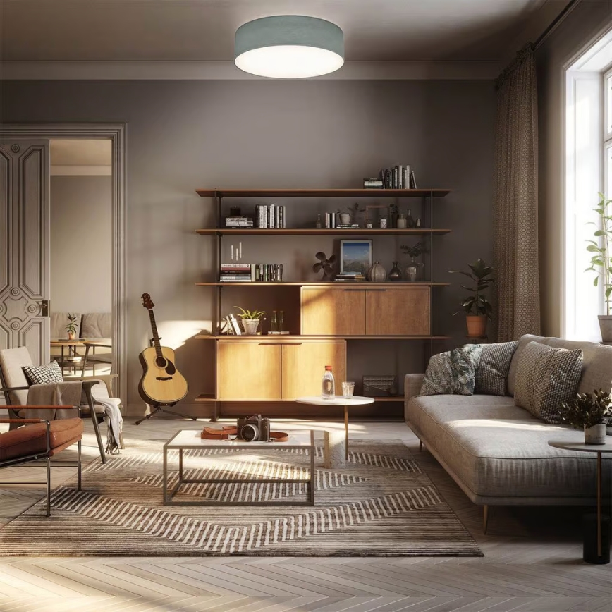 Plafondlamp 2xE27/40W/230V, Ø 38 cm, grijs