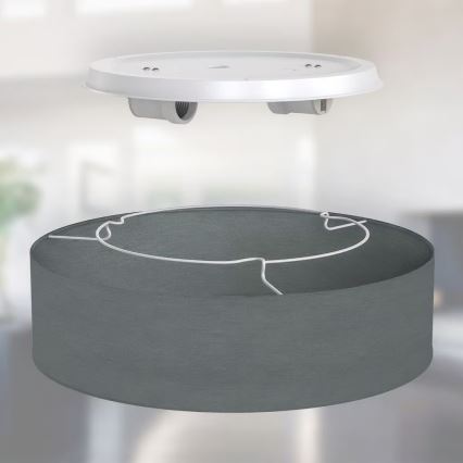 Plafondlamp 2xE27/40W/230V, Ø 38 cm, grijs