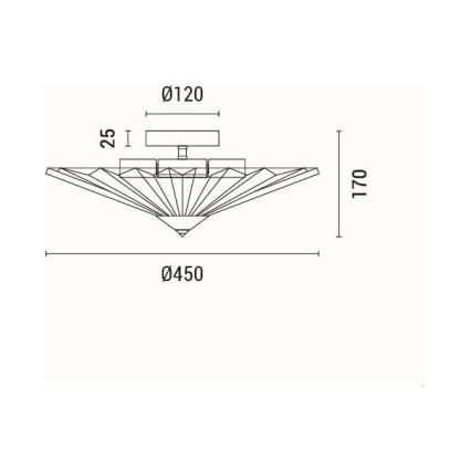 Plafondlamp 5xE14/15W/230V grijs