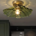 Plafondlamp ACRYLIC 1xE27/40W/230V Ø 28 cm goud/groen