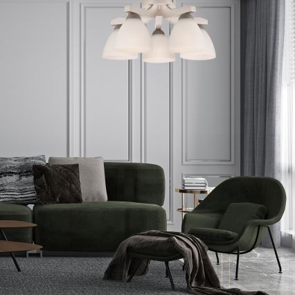 Plafondlamp ADRIANO 5xE27/60W/230V beuken