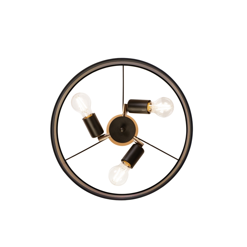 Plafondlamp ALBA 3xE27/15W/230V Ø 40 cm zwart/bruin