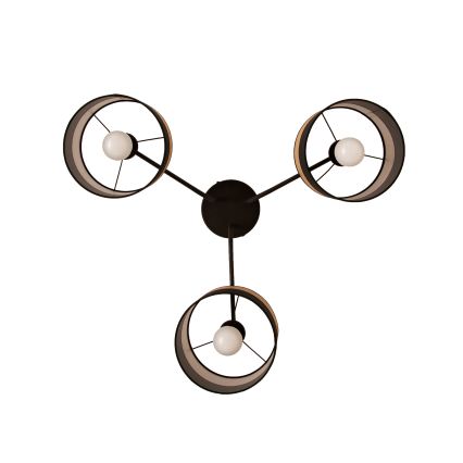 Plafondlamp ALBA 3xE27/15W/230V Ø 66 cm zwart/bruin