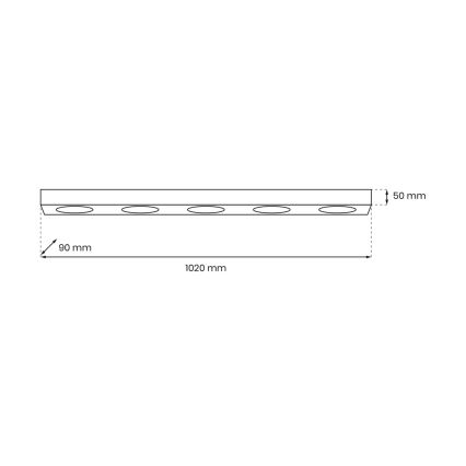 Plafondlamp ALEXANDER 5xGX53/12W/230V zwart