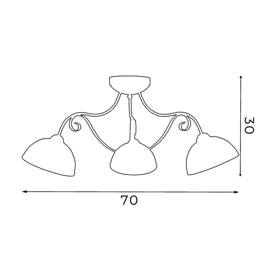 Plafondlamp ANTICA 3xE27/60W/230V