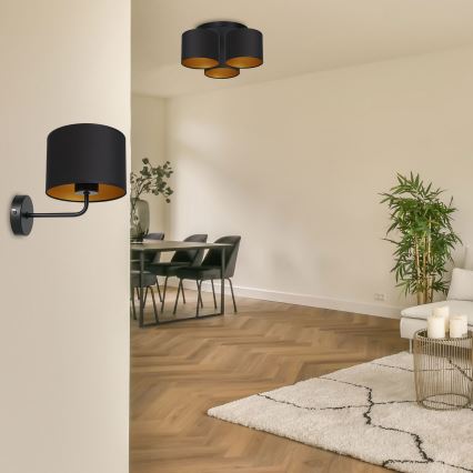 Plafondlamp ARDEN 3xE27/60W/230V zwart/goud