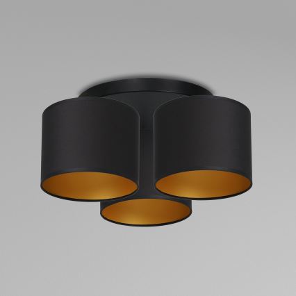 Plafondlamp ARDEN 3xE27/60W/230V zwart/goud