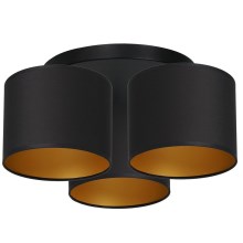 Plafondlamp ARDEN 3xE27/60W/230V zwart/gouden