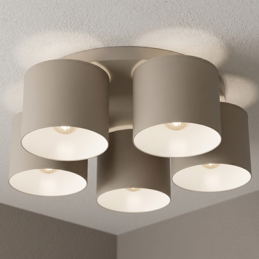 Plafondlamp ARDEN 5xE27/15W/230V Ø 44 cm beige