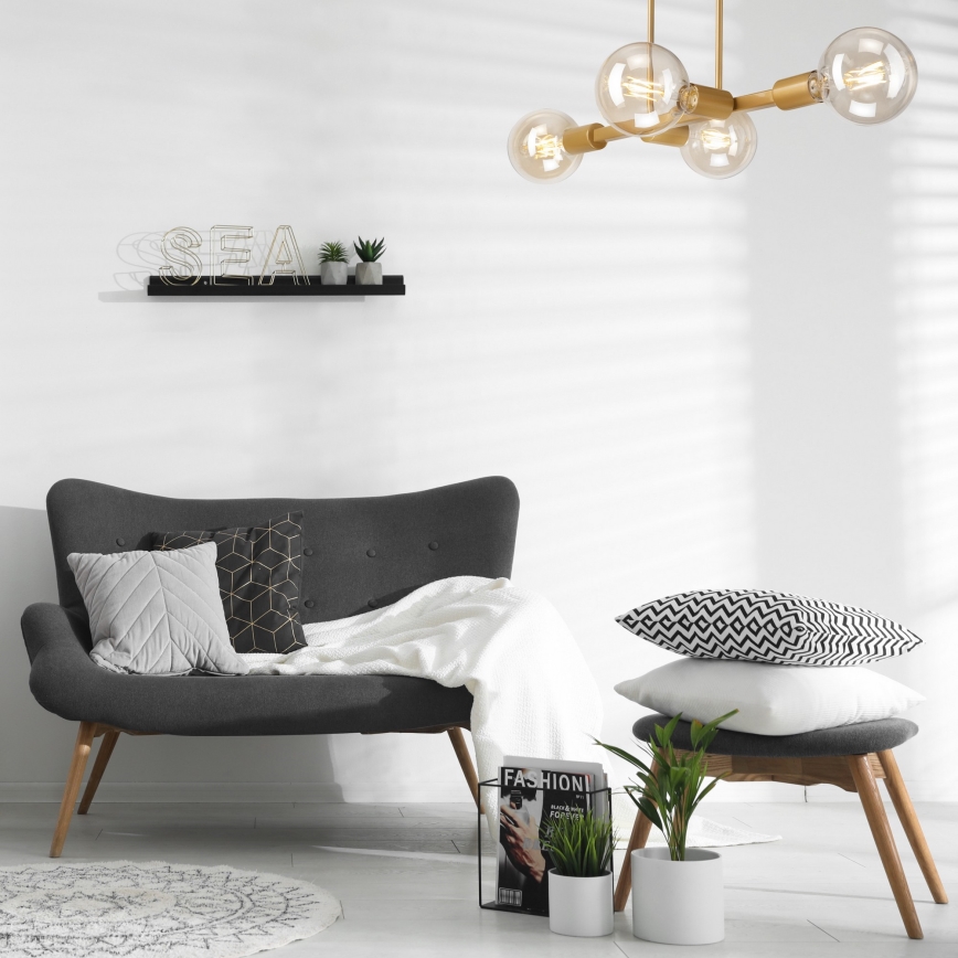 Hanglamp aan staaf ASTRID 4xE27/60W/230V goudkleurig