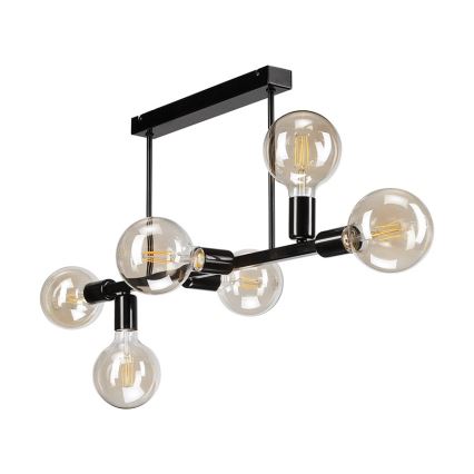 Hanglamp aan staaf ASTRID 6xE27/60W/230V zwart