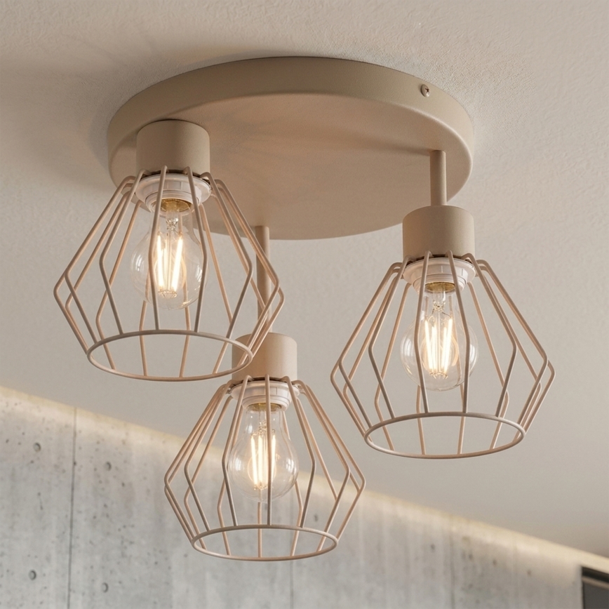 Plafondlamp AUDREY 3xE27/60W/230V beige