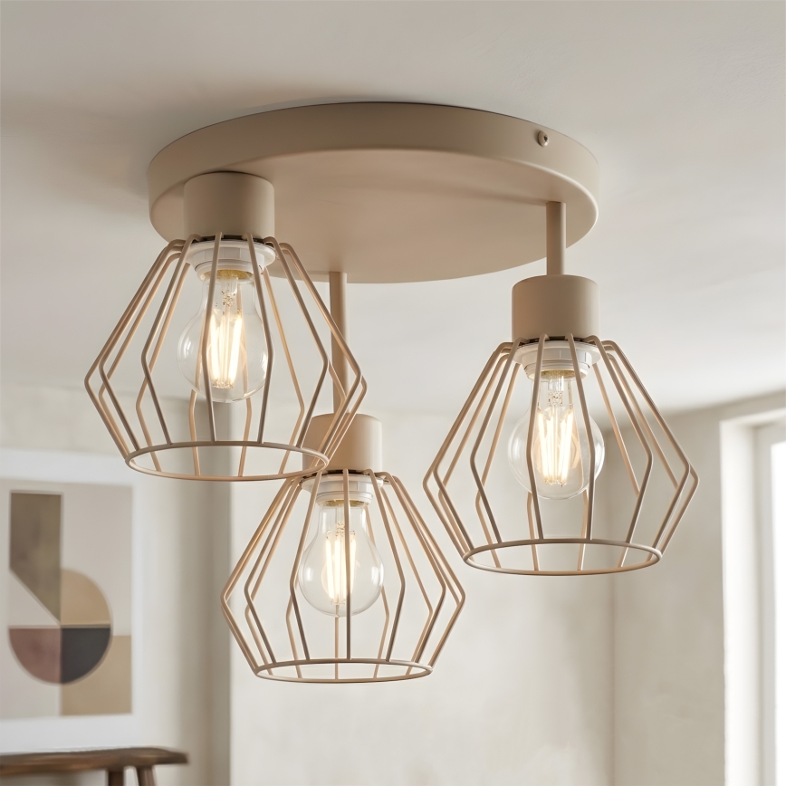 Plafondlamp AUDREY 3xE27/60W/230V beige