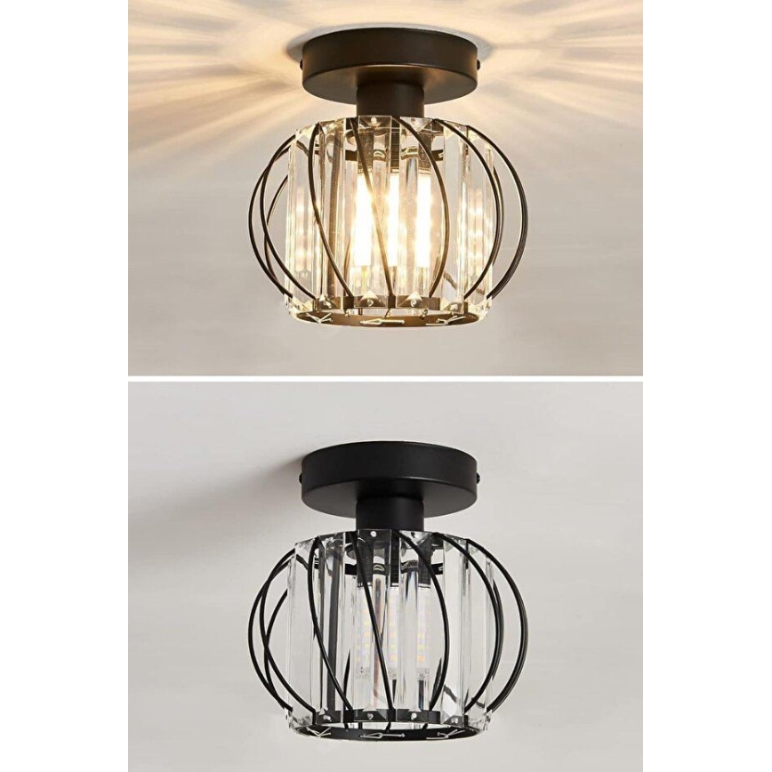 Plafondlamp BELLA 1xE27/40W/230V Ø 20 cm zwart