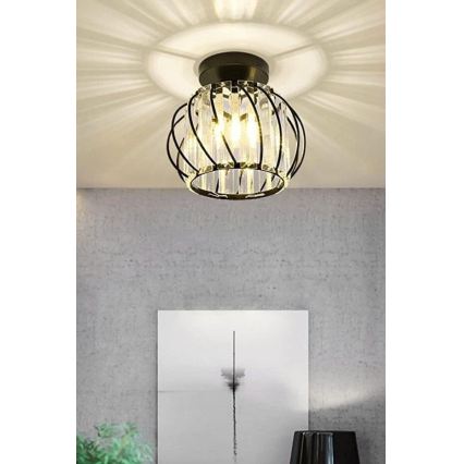 Plafondlamp BELLA 1xE27/40W/230V Ø 20 cm zwart