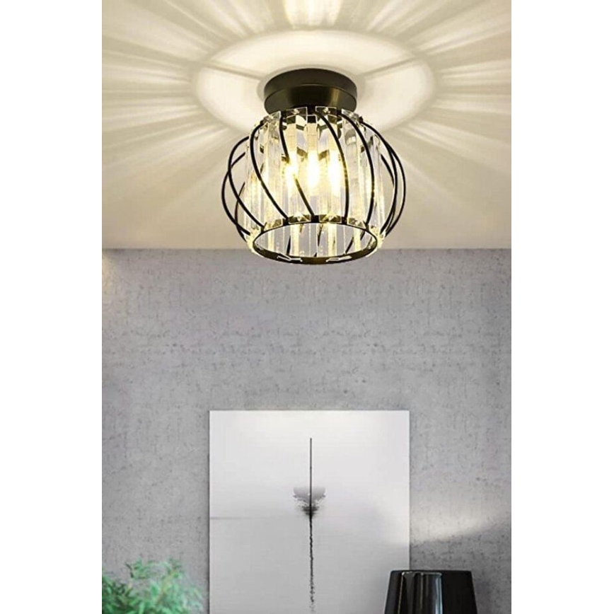 Plafondlamp BELLA 1xE27/40W/230V Ø 20 cm zwart