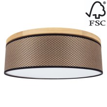 Plafondlamp BENITA 2xE27/25W/230V diameter 48 cm bruin/eiken – FSC gecertificeerd