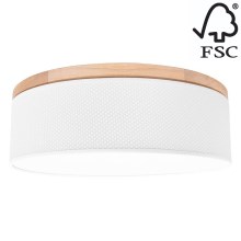 Plafondlamp BENITA 2xE27/25W/230V diameter 48 cm wit/eiken – FSC gecertificeerd