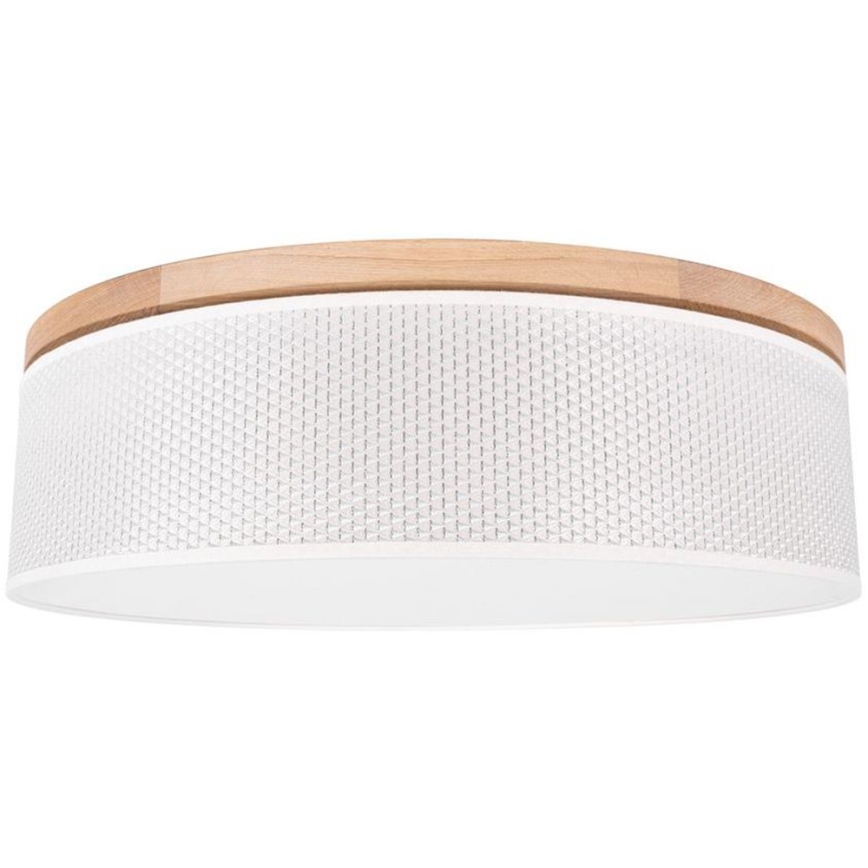 Plafondlamp BENITA 4xE27/25W/230V diameter 58 cm crème/eiken