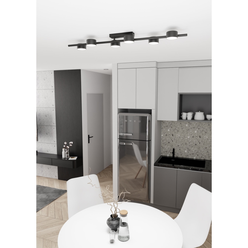 Plafondlamp BET 6xGX53/12W/230V zwart