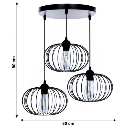 Plafondlamp BOCCA 3xE27/60W/230V