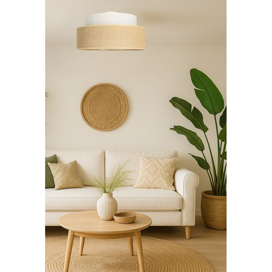 Plafondlamp BOHO 1xE27/60W/230V crème/beige