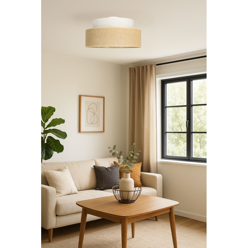 Plafondlamp BOHO 1xE27/60W/230V crème/beige