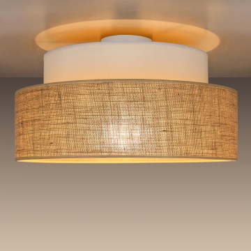 Plafondlamp BOHO 1xE27/60W/230V diameter 40 cm wit/beige