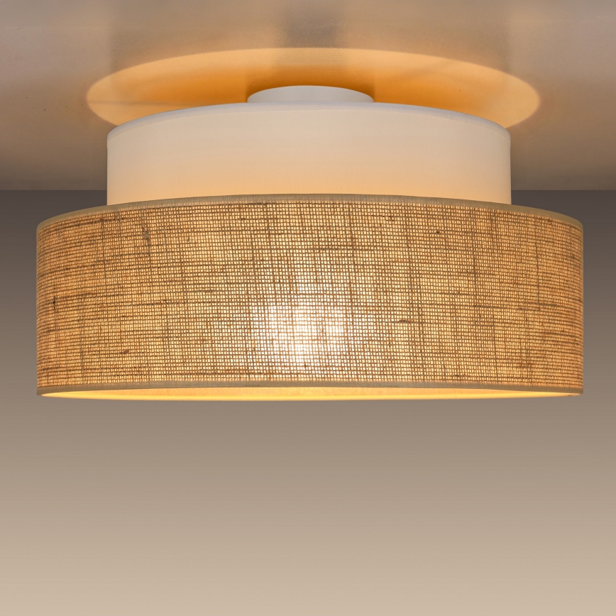 Plafondlamp BOHO 1xE27/60W/230V diameter 40 cm wit/beige