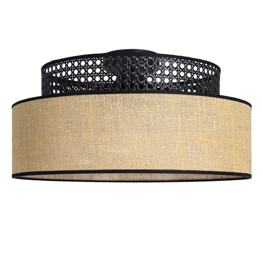 Plafondlamp BOHO 1xE27/60W/230V zwart/rotan