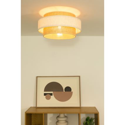 Plafondlamp BOHO 1xE27/60W/230V Ø 40 cm crème/jute